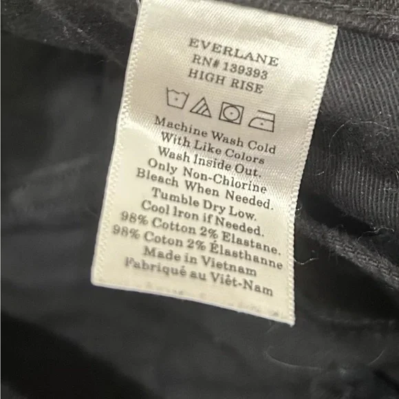 Everlane Women’s Jeans High Rise Ankle Black Size 26 - Picture 5 of 5
